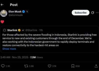 Elon Musk “Banjir” Sumatera dengan Internet Gratis