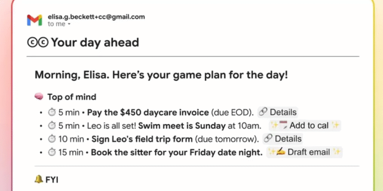 Google CC, Solusi AI untuk Ringkas Semua Jadwal dan Info Penting ke E-mail Pagi Anda