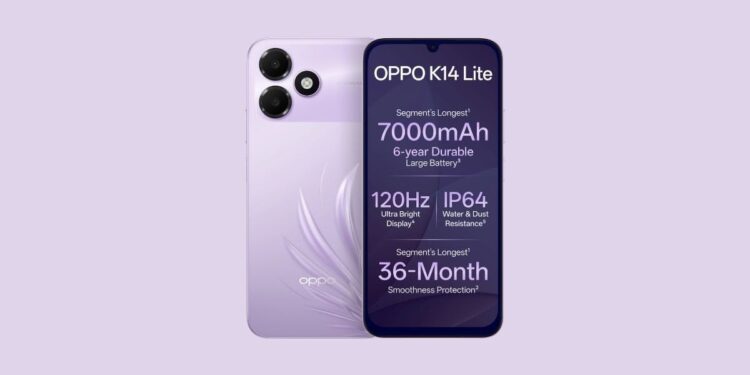 Oppo Resmi Rilis K14 Lite: Bawa Baterai Jumbo 7.000 mAh dan Layar 120 Hz di Kelas Rp3 Jutaan