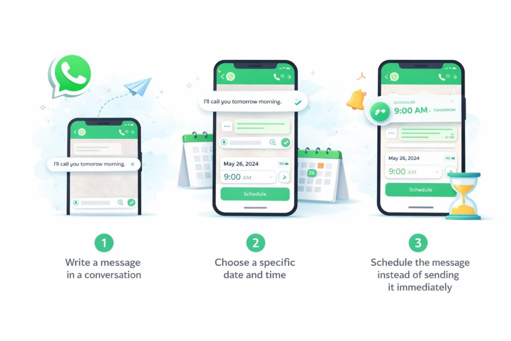WhatsApp Uji Coba Fitur Pesan Terjadwal